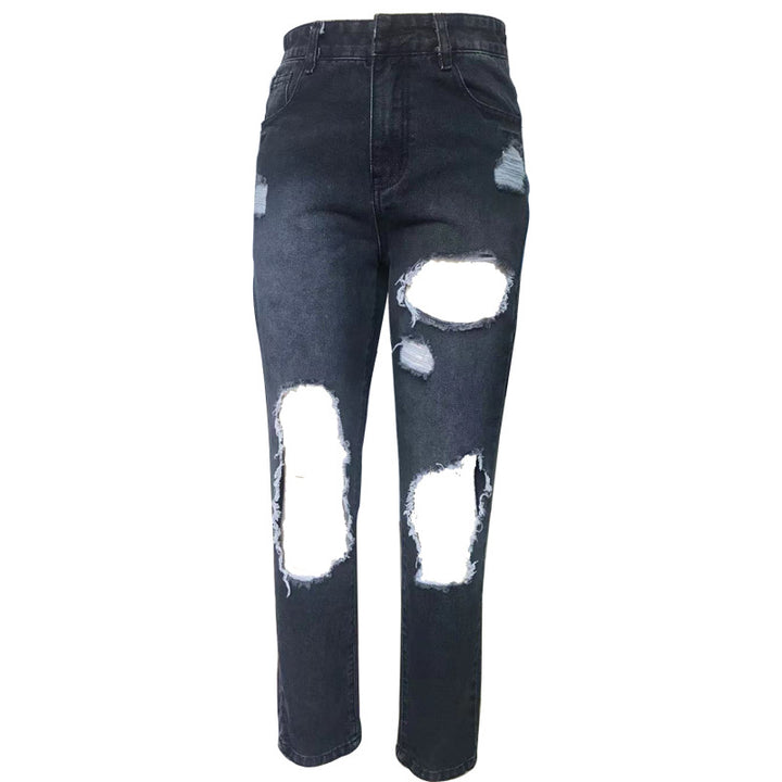 Damen Destroyed Jeans mit hoher Taille und lässigem Schnitt Drune