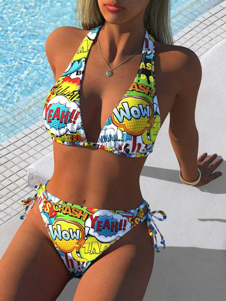 Damen Triangel-Bikini mit elegantem Animal-Print und verstellbaren Trägern Drune