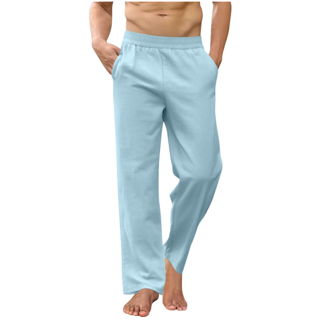 Herren nan lockere Loungehose mit elastischem Bund, Eingrifftaschen und seitlichen Knöchelschlitzen Drune