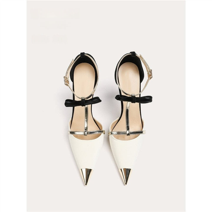 Damen elegante High Heel Schuhe mit modischem Riemendesign und zierlicher Schleifenverzierung Drune