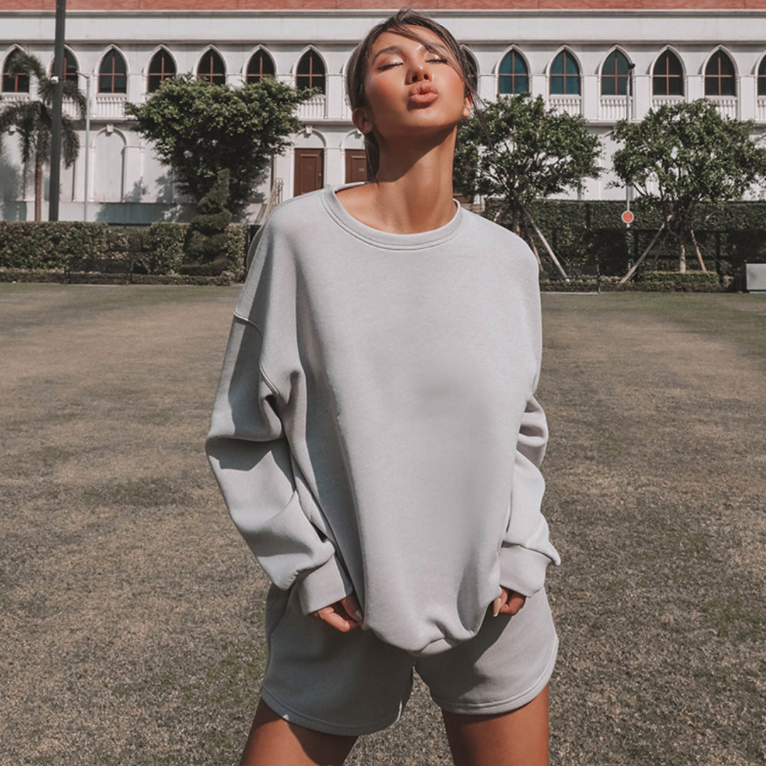 Damen lässiges Oberteil und Shorts-Set Drune