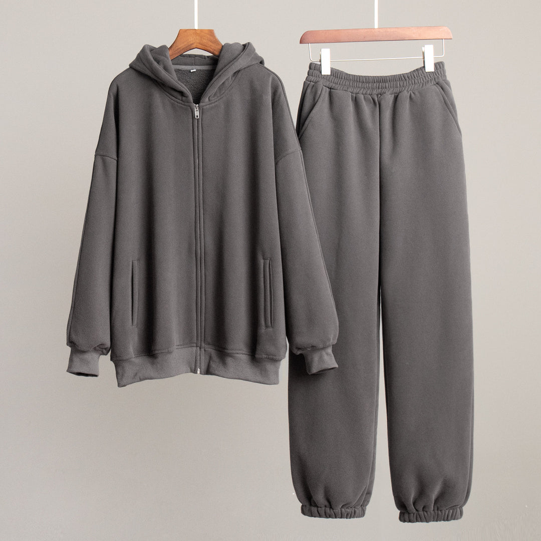 Damen Sportlicher Hoodie und Jogginghose Set Drune
