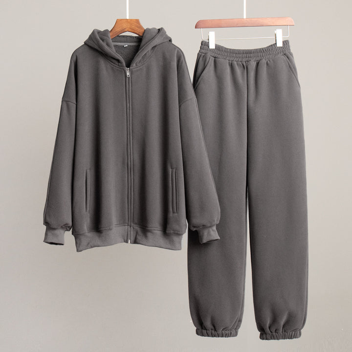Damen Sportlicher Hoodie und Jogginghose Set Drune