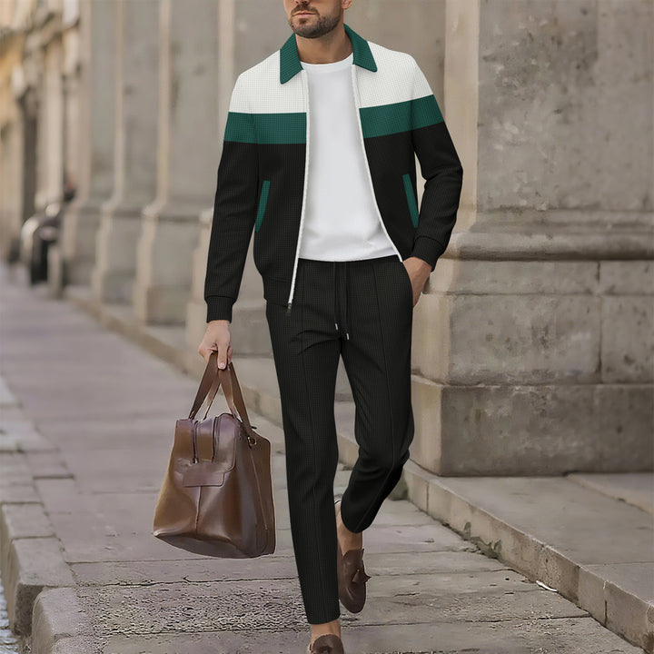 Herren stilvolle Freizeitjacke mit modernem Design und bequemen Jogginghosen Drune