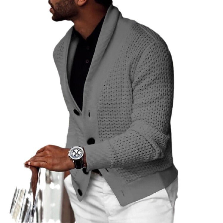 Herren lässiger Strickcardigan mit innovativem Lochmuster und modernem Schnitt Drune