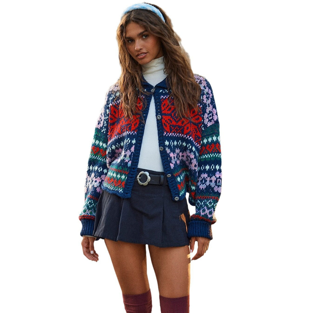 Damen Grobstrickjacke mit trendigem Norweger-Muster und lässigem Schnitt Drune