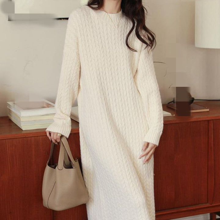 Damen Strickkleid mit Zopfmuster und lässigem Schnitt Drune