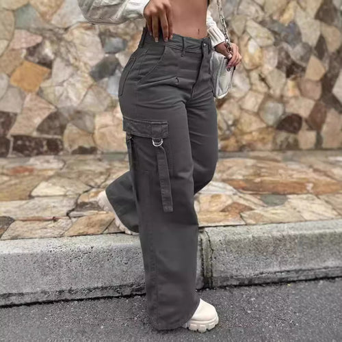 Damen Modische Cargo-Hose mit vielseitigen Taschen und lässigem Schnitt Drune