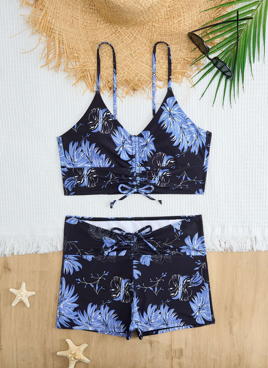 Damen Sportliches Bikini-Set mit verstellbaren Trägern Drune