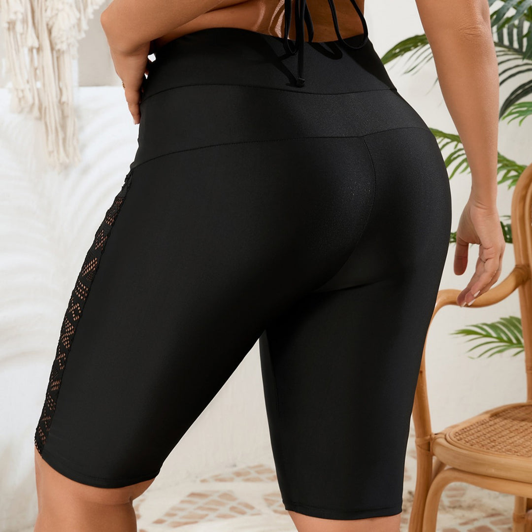 Damen Hochtaillierte Sportshorts mit Netz-Einsätzen Drune
