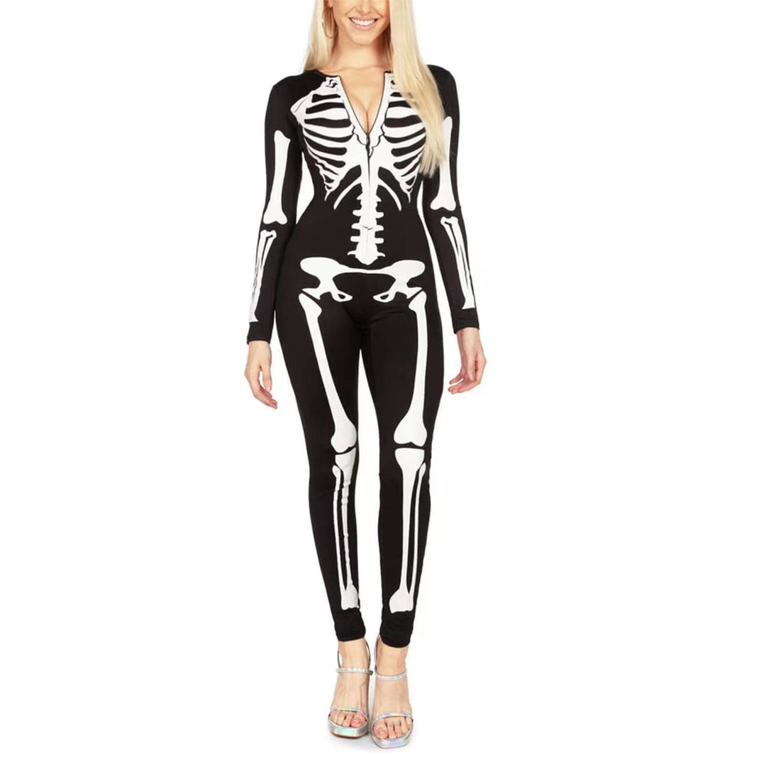 Femme Skeleton Print Bodysuit Drune