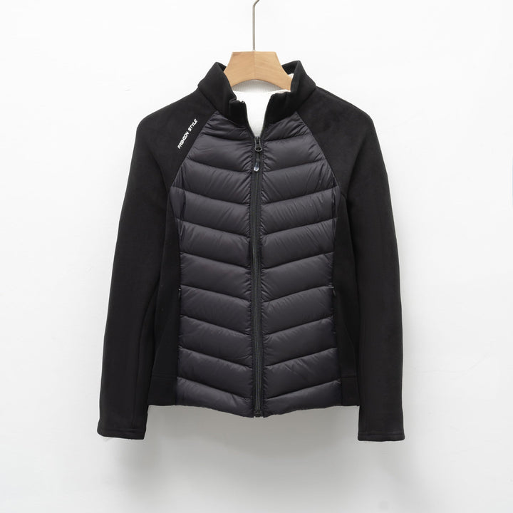 Damen gesteppte Sportjacke mit hohem Kragen und funktionalen Reißverschlusstaschen Drune