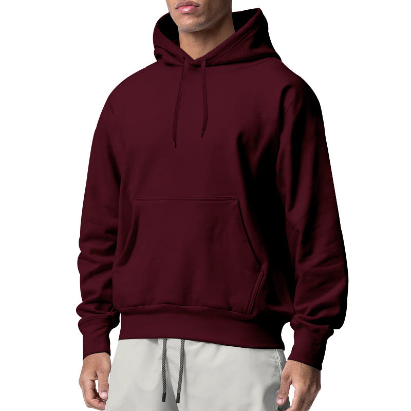 Herren nan Kapuzenpullover mit Kängurutasche, Relaxed-Fit und gerippten Bündchen Drune
