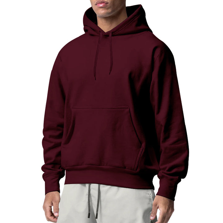 Herren nan Kapuzenpullover mit Kängurutasche, Relaxed-Fit und gerippten Bündchen Drune