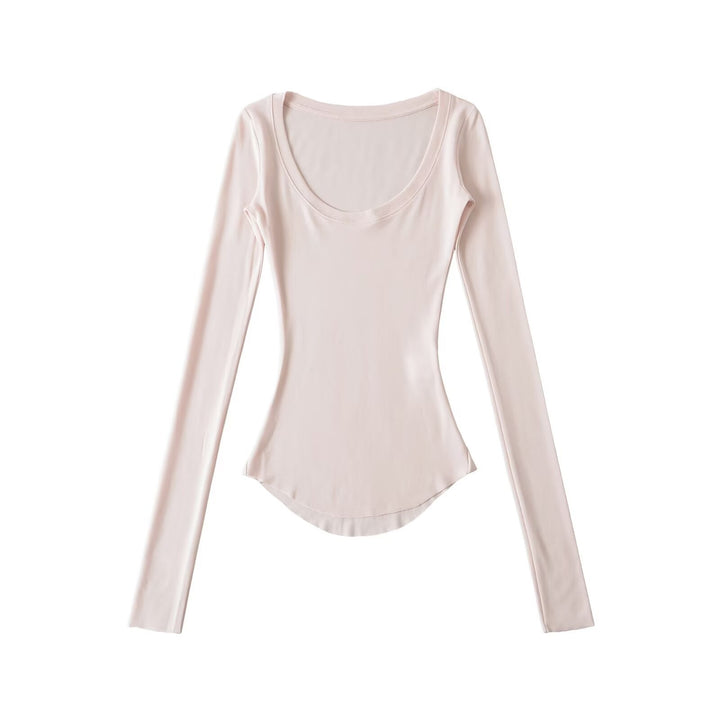 Damen Langarmshirt mit elegantem Rundhalsausschnitt und figurbetonendem Schnitt Drune