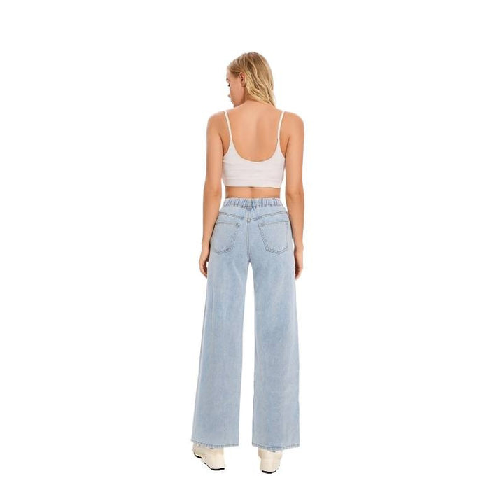 Damen Weite Jeans mit elastischem Bund und lässigem Schnitt Drune