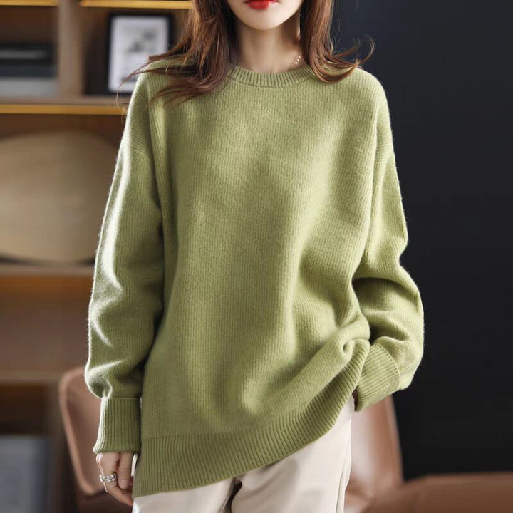 Damen Langer Strickpullover mit lässigem Schnitt Drune