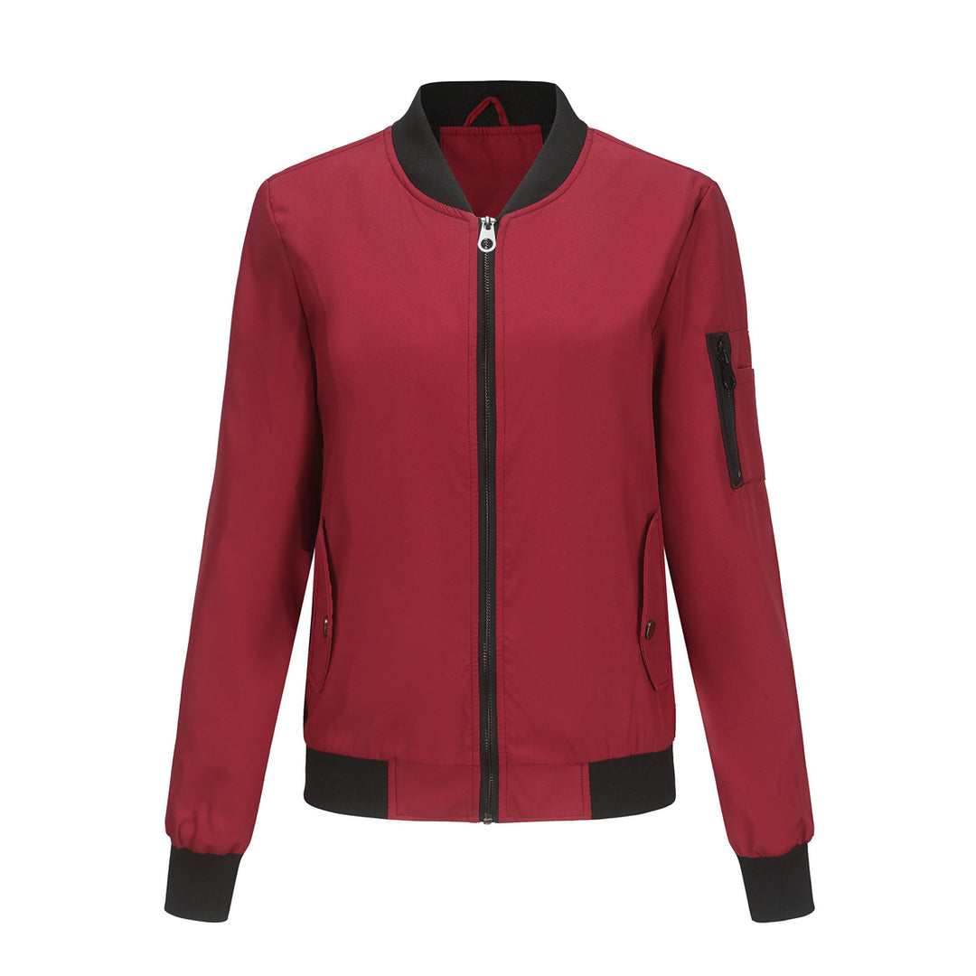 Damen nan leichte Bomberjacke mit Ärmeltasche, kontrastbündchen und sportiver Passform Drune