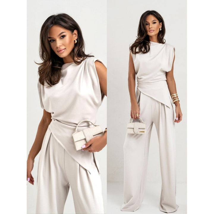 Damen Modischer Overall mit asymmetrischem Schnitt und weit geschnittenen Beinen Drune