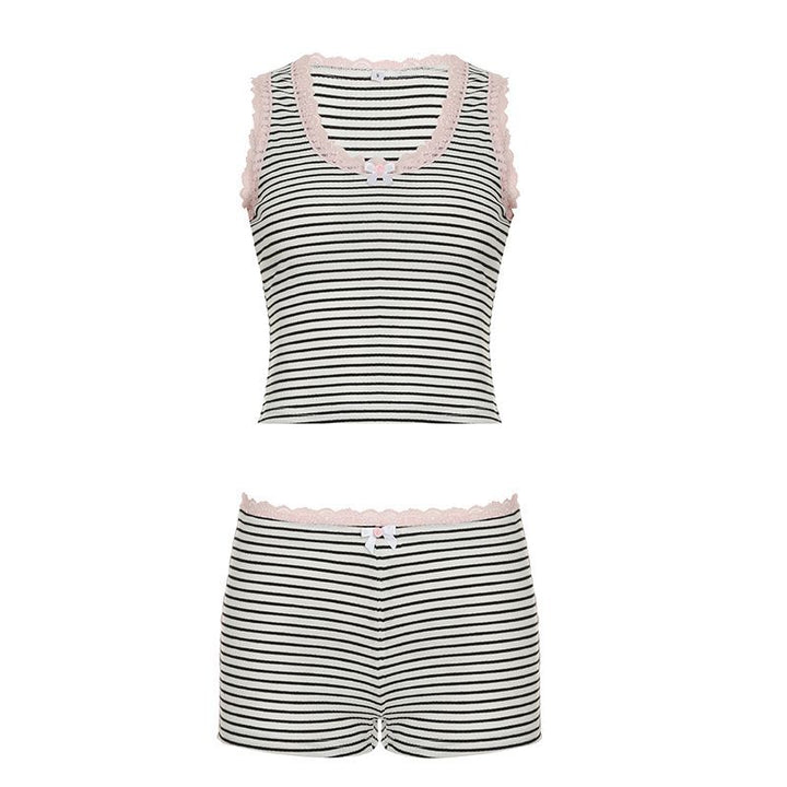 Damen Badeset mit trendy Streifenmuster Drune