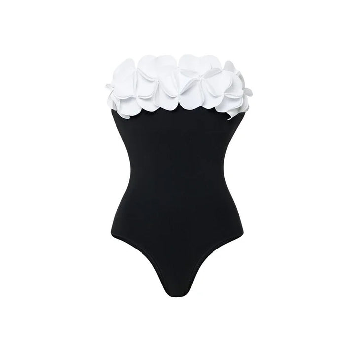 Damen Schwimmanzug mit floralem Oberteil und eleganter Maxi-Rock Drune