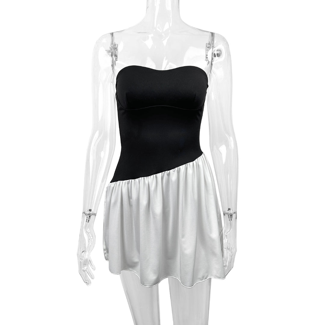 Damen Bandeau Kleid mit fließendem Rock Drune