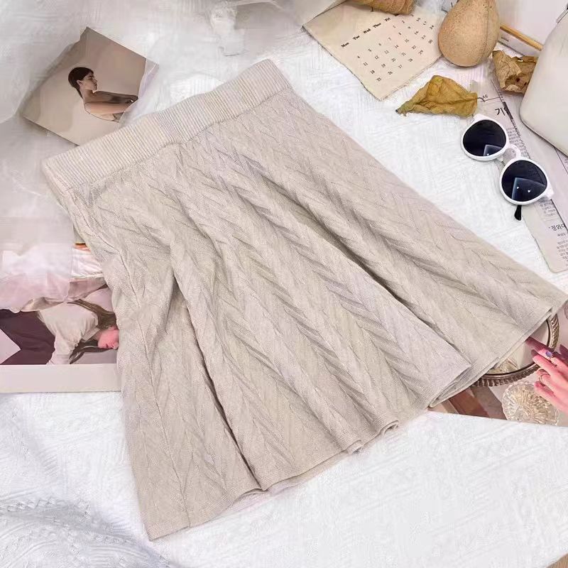Damen Strickrock mit eleganten Zopfdetails und schmeichelndem Fall Drune