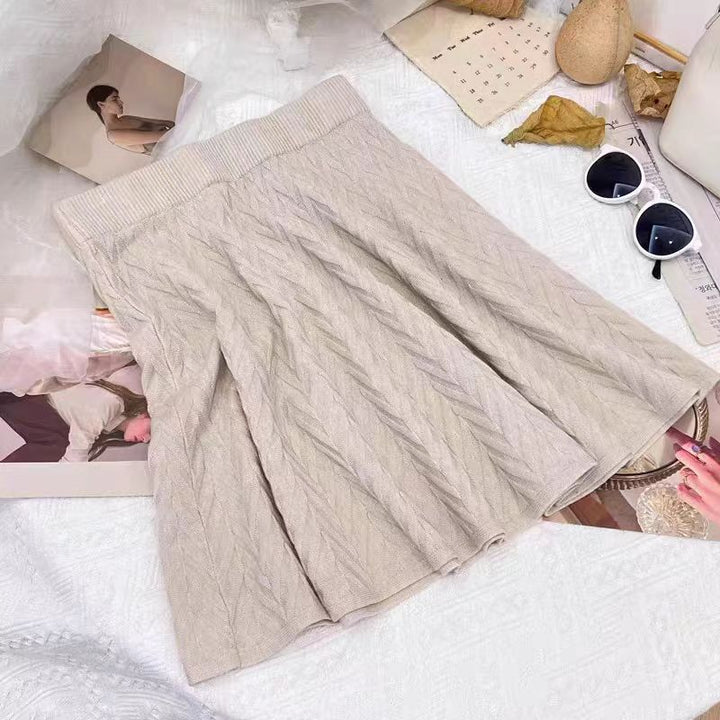Damen Strickrock mit eleganten Zopfdetails und schmeichelndem Fall Drune