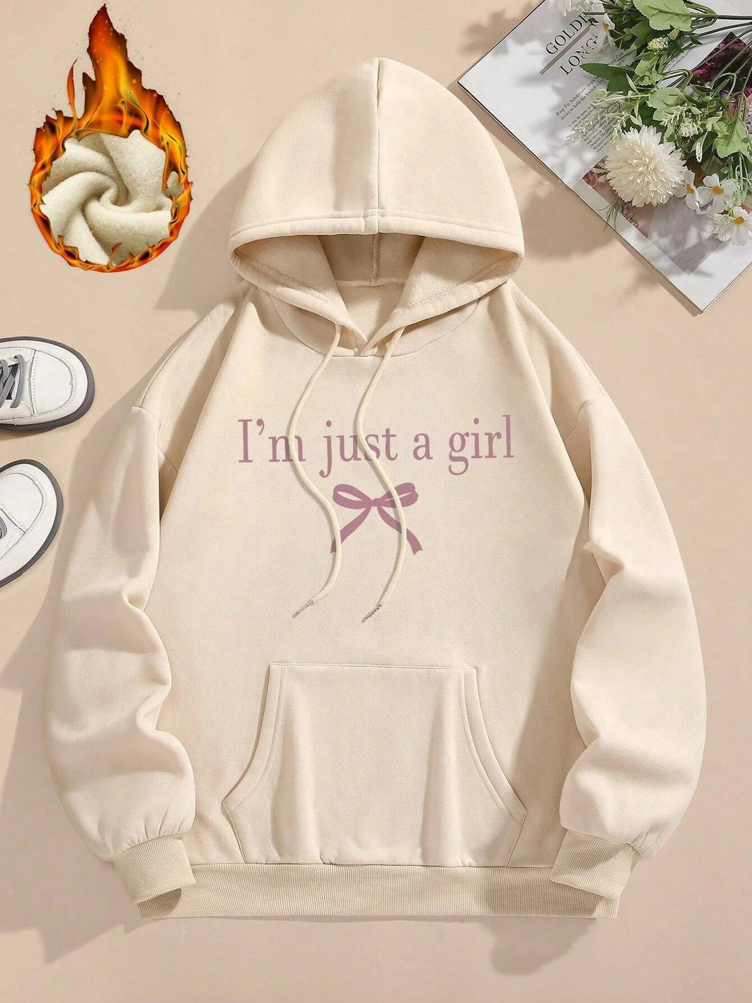 Damen Kapuzenpullover mit modernem Spruch und klassischem Schnitt Drune