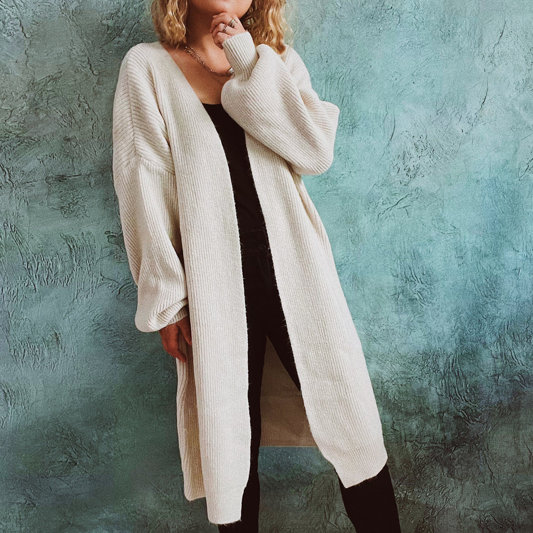 Damen Oversized Strickjacke mit tiefem V-Ausschnitt und lässigem Schnitt Drune