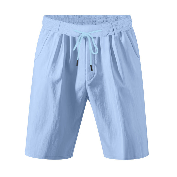Herren nan knielange leichte Funktionsshorts mit Elastikbund, Kordelzug und tiefen Eingrifftaschen Drune