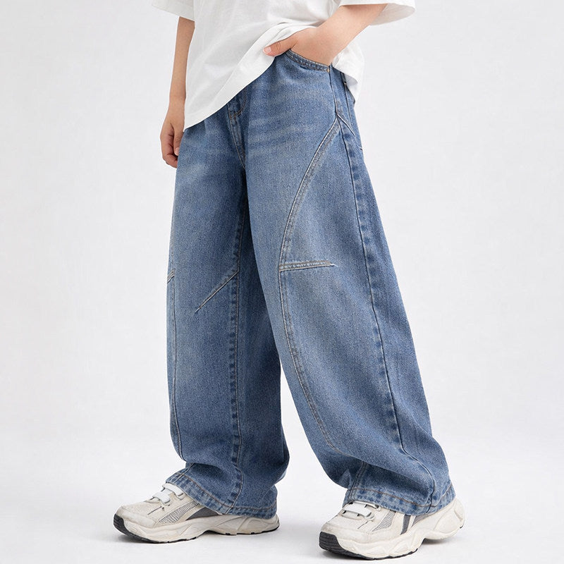Damen weite Denim-Jeans mit innovativem Design und bequemen Taschen Drune