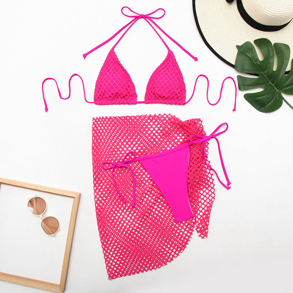 Damen Bikini-Set mit innovativem Netzdesign und trendigem Wickelrock Drune
