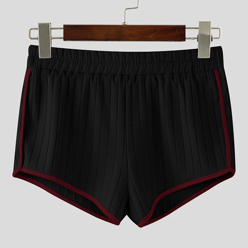 Damen nan plissierte Freizeit-Shorts mit elastischem Komfortbund und Kontrastpaspel Drune