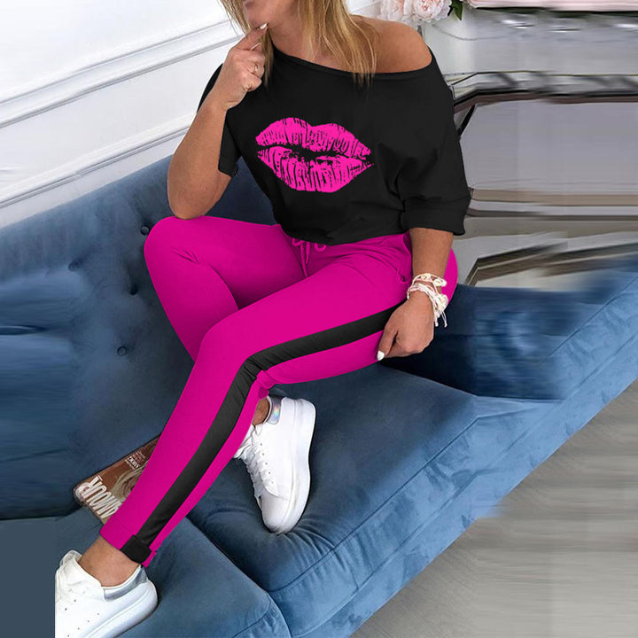 Damen Sportleggings im modernen Color-Block-Design mit elastischem Bund und hoher Taille Drune
