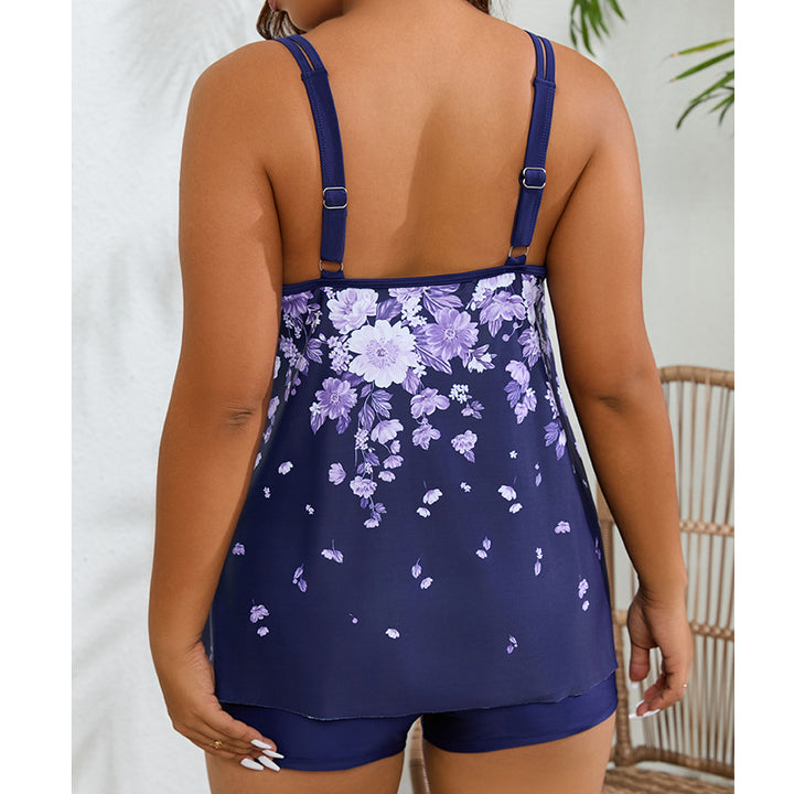 Damen Sportlicher Tankini-Badeanzug mit floralem Design und modischem Schnitt Drune