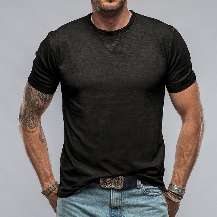 Herren Rundhals T-Shirt aus weichem Baumwollgemisch mit lässigem Schnitt Drune