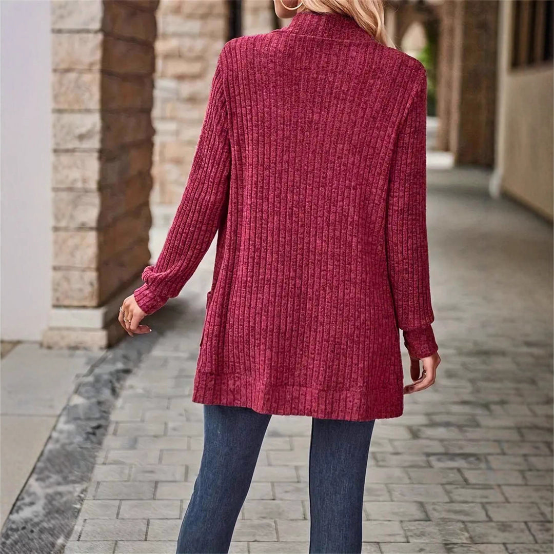 Damen Strickjacke mit strukturiertem Design und praktischen Taschen Drune