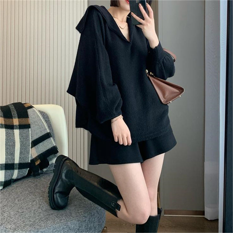 Damen modischer Kapuzenpullover mit voluminösen Ärmeln und eleganter Schnittführung Drune