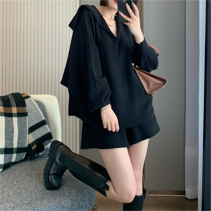 Damen modischer Kapuzenpullover mit voluminösen Ärmeln und eleganter Schnittführung Drune