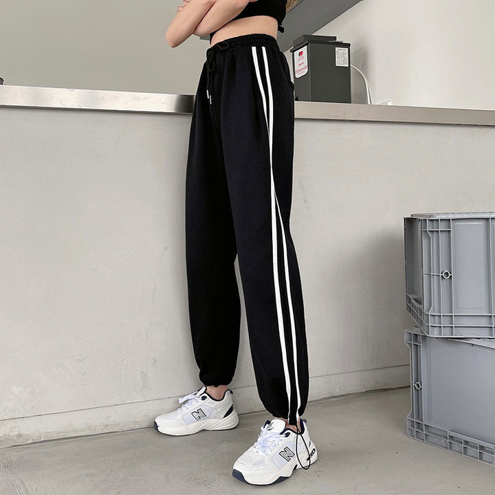 Damen Sportliche Freizeit-Hose mit seitlichen Kontraststreifen Drune