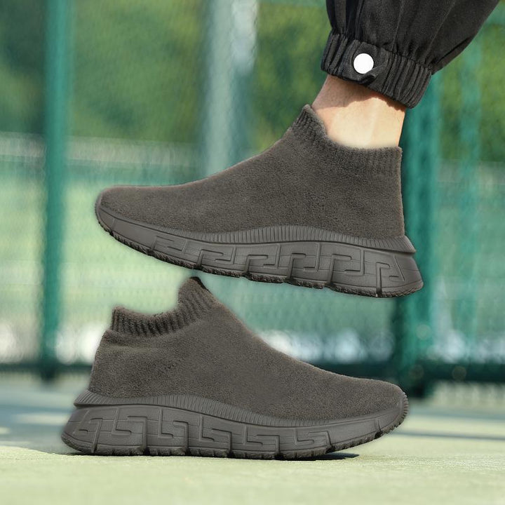 Damen nan kuscheliger Sock-Sneaker aus Teddy-Samt mit elastischem Schaft und stoßdämpfender Profilsohle Drune