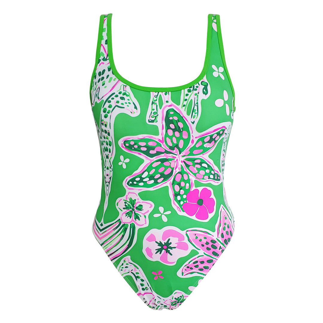 Damen Einteiliger Badeanzug mit floralem Muster Drune