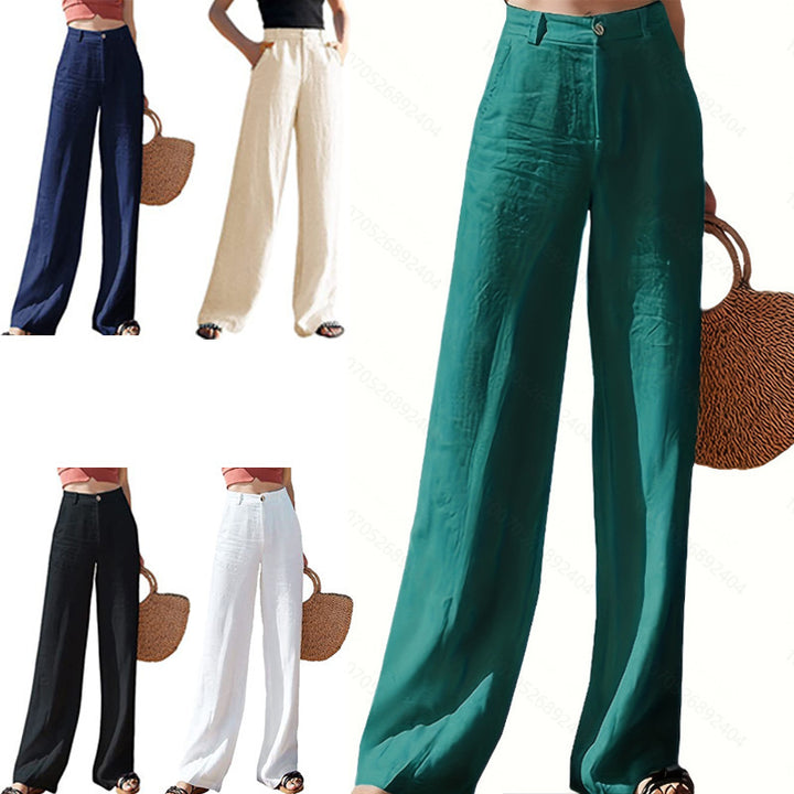 Damen Weite Leinenhose Drune