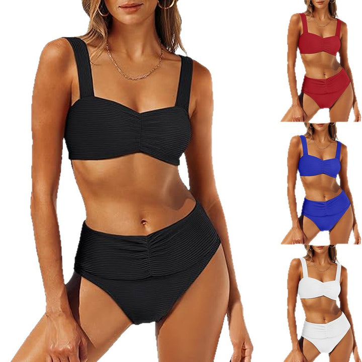 Damen Hochgeschnittener Bikini mit Raffung Drune