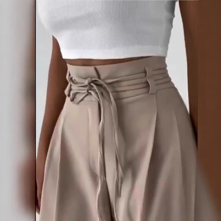 Damen Weite Hochbund-Hose mit raffinierter Drapierung Drune