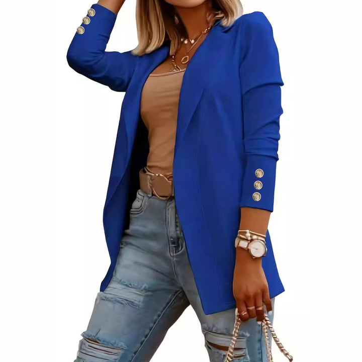 Damen Elegante Blazerjacke mit modischen Knopfdetails Drune