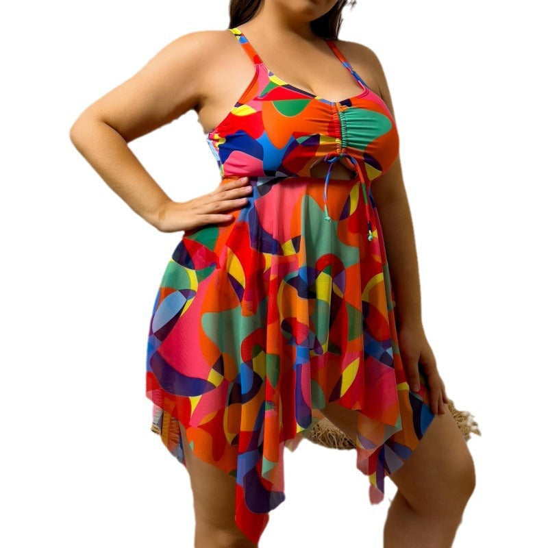 Damen Bikiniset mit fließendem Wickeldesign und modischem Mustermix Drune