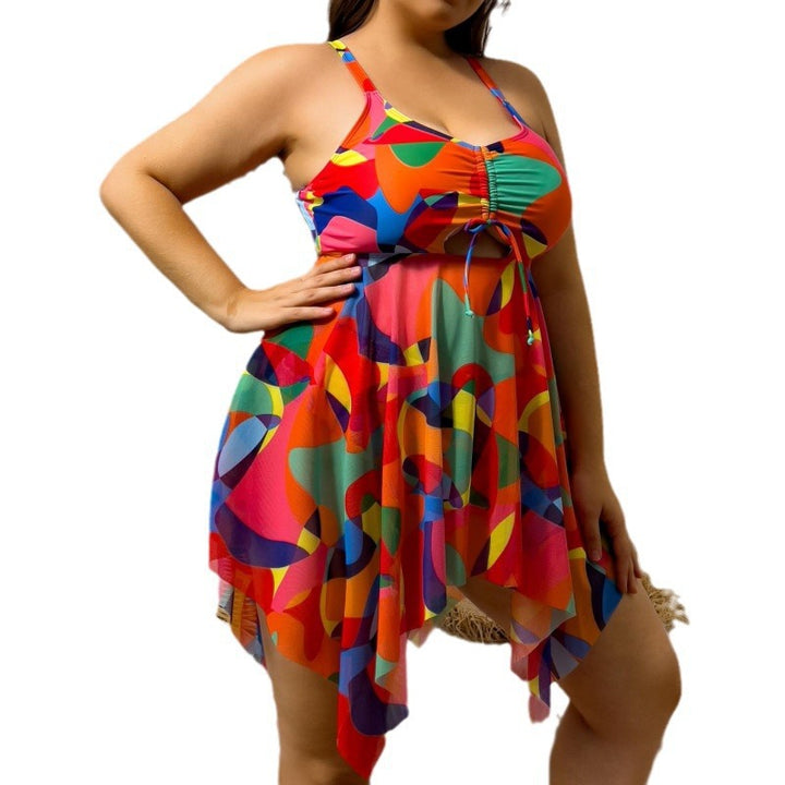 Damen Bikiniset mit fließendem Wickeldesign und modischem Mustermix Drune