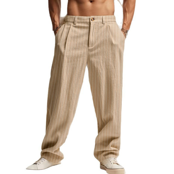 Herren Elegante Freizeithose mit feinem Streifenmuster und komfortablem Schnitt Drune